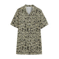 Scary Skeleton Pattern Print Cotton Hawaiian Shirt