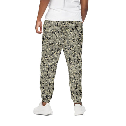 Scary Skeleton Pattern Print Cotton Pants