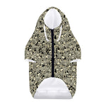 Scary Skeleton Pattern Print Dog Zip Up Hoodie