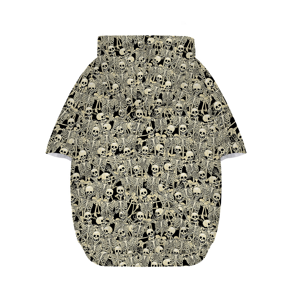 Scary Skeleton Pattern Print Dog Zip Up Hoodie