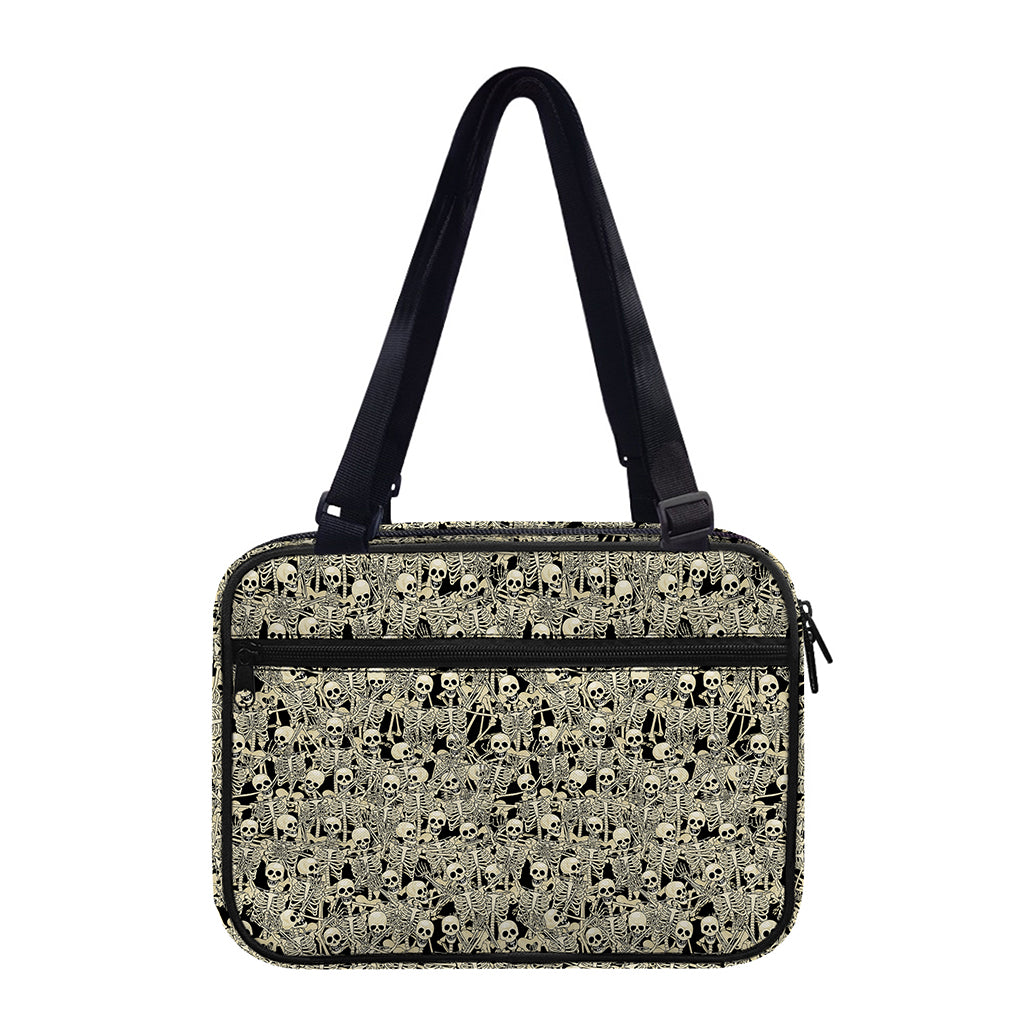 Scary Skeleton Pattern Print Double Strap Bible Bag