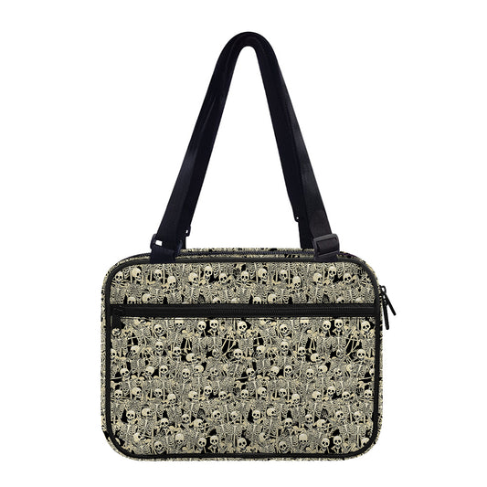 Scary Skeleton Pattern Print Double Strap Bible Bag