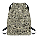 Scary Skeleton Pattern Print Drawstring Backpack