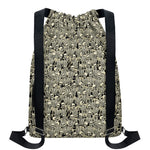 Scary Skeleton Pattern Print Drawstring Backpack