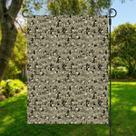 Scary Skeleton Pattern Print Garden Flag