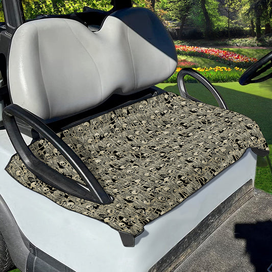 Scary Skeleton Pattern Print Golf Cart Seat Cover