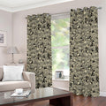 Scary Skeleton Pattern Print Grommet Curtains