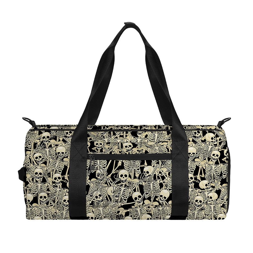 Scary Skeleton Pattern Print Gym Bag