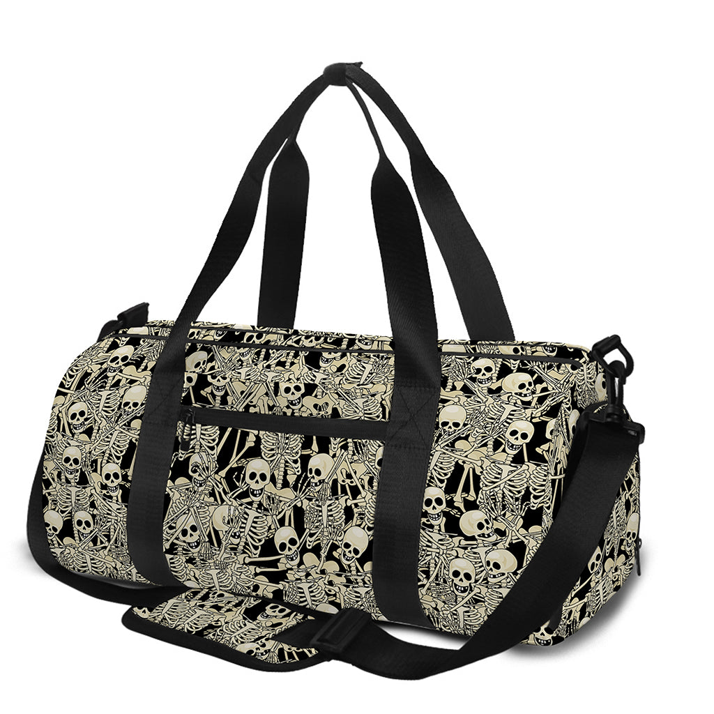 Scary Skeleton Pattern Print Gym Bag