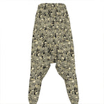 Scary Skeleton Pattern Print Hammer Pants