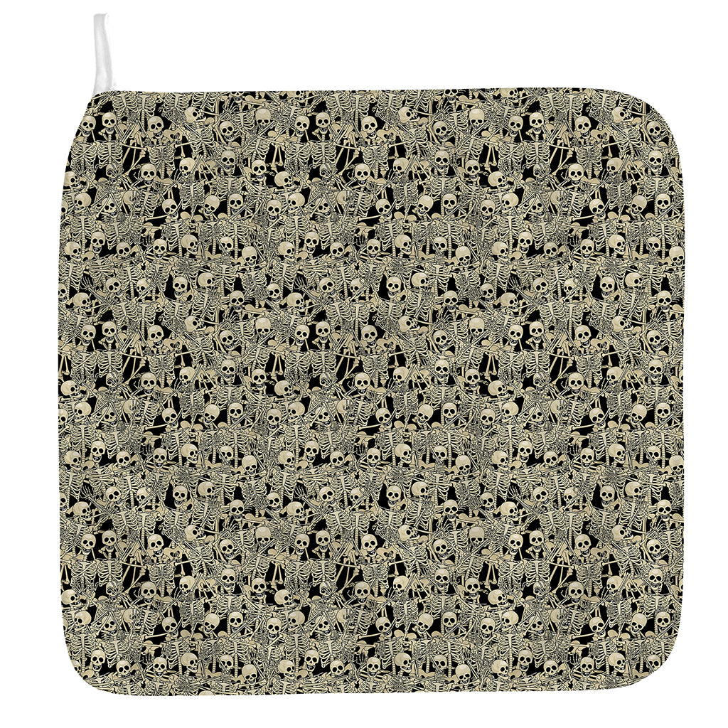 Scary Skeleton Pattern Print Hand Towel