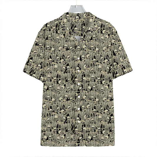 Scary Skeleton Pattern Print Hawaiian Shirt