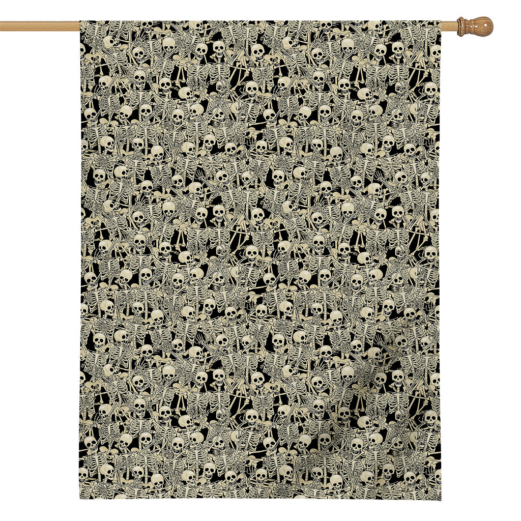 Scary Skeleton Pattern Print House Flag