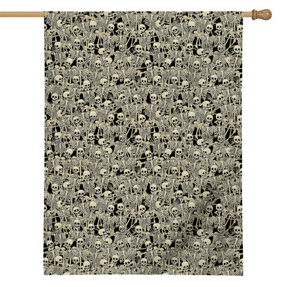 Scary Skeleton Pattern Print House Flag
