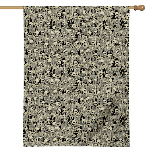 Scary Skeleton Pattern Print House Flag