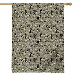 Scary Skeleton Pattern Print House Flag