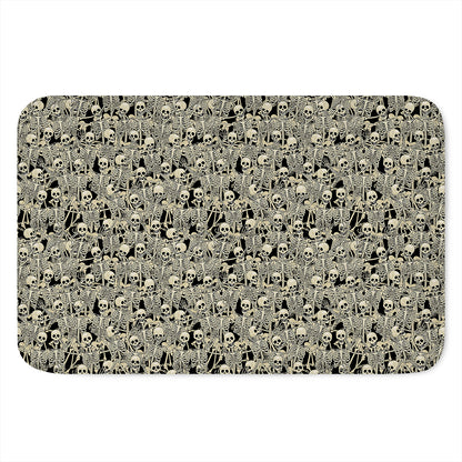 Scary Skeleton Pattern Print Indoor Door Mat