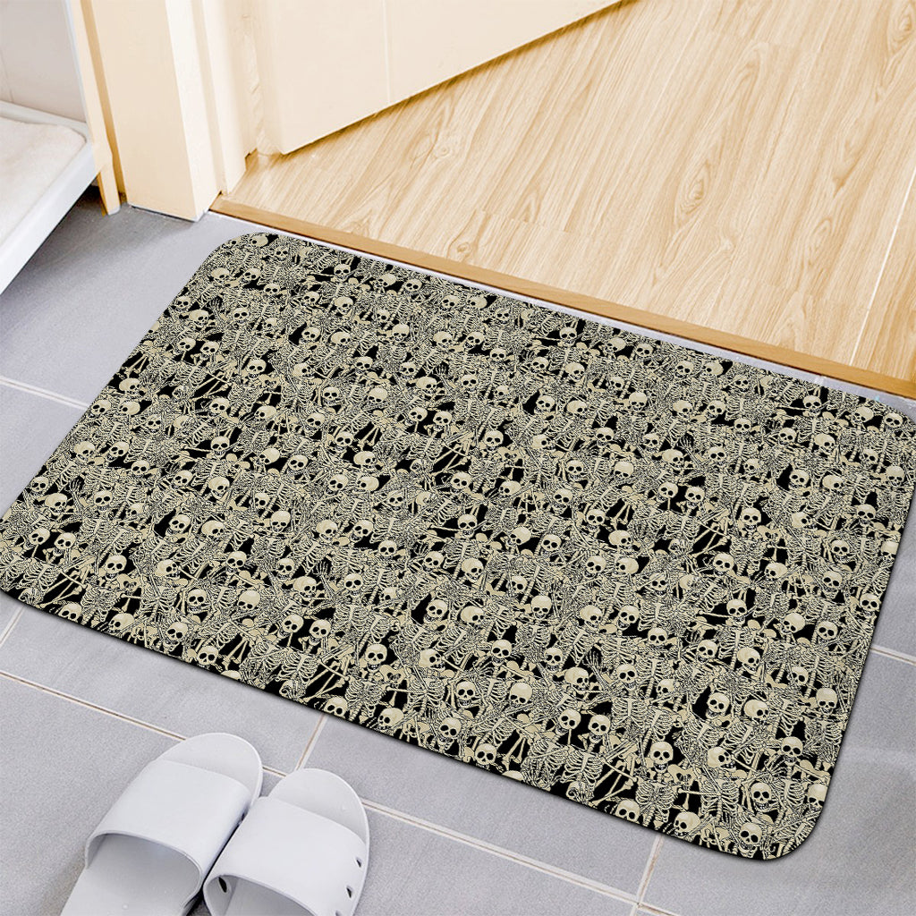 Scary Skeleton Pattern Print Indoor Door Mat