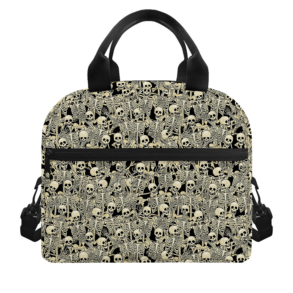 Scary Skeleton Pattern Print Insulated Lunch Bag