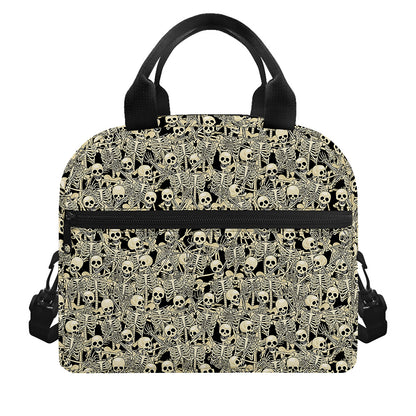 Scary Skeleton Pattern Print Insulated Lunch Bag