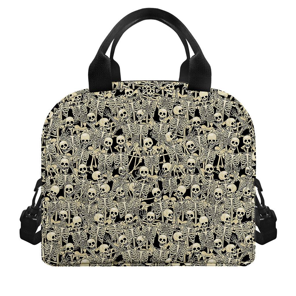 Scary Skeleton Pattern Print Insulated Lunch Bag