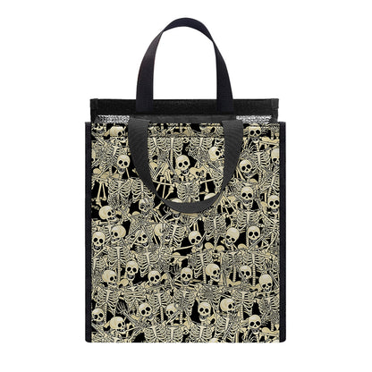 Scary Skeleton Pattern Print Insulated Lunch Tote