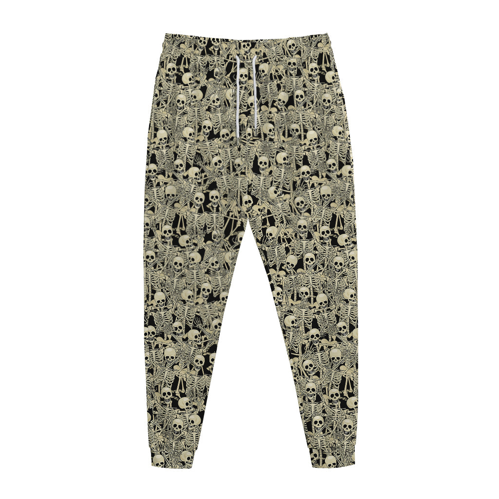 Scary Skeleton Pattern Print Jogger Pants