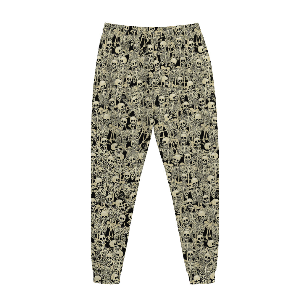 Scary Skeleton Pattern Print Jogger Pants