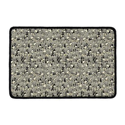 Scary Skeleton Pattern Print Kitchen Mat