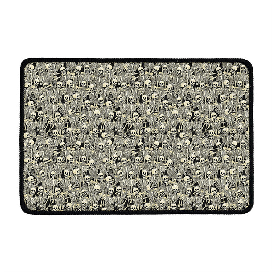 Scary Skeleton Pattern Print Kitchen Mat