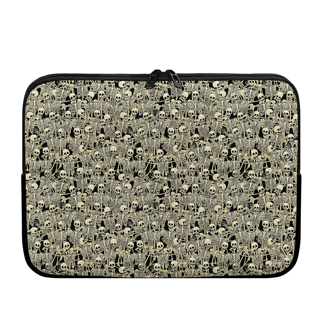 Scary Skeleton Pattern Print Laptop Sleeve