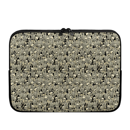 Scary Skeleton Pattern Print Laptop Sleeve