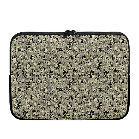 Scary Skeleton Pattern Print Laptop Sleeve