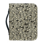 Scary Skeleton Pattern Print Leather Bible Cover