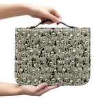 Scary Skeleton Pattern Print Leather Bible Cover