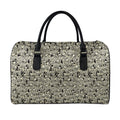 Scary Skeleton Pattern Print Leather Duffel Bag