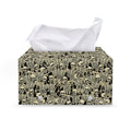 Scary Skeleton Pattern Print Leather Tissue Box Cover