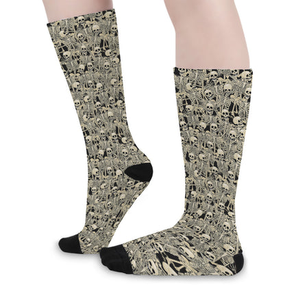 Scary Skeleton Pattern Print Long Socks