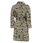 Scary Skeleton Pattern Print Men's Bathrobe