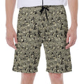 Scary Skeleton Pattern Print Men's Beach Shorts
