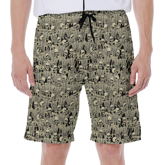 Scary Skeleton Pattern Print Men's Beach Shorts