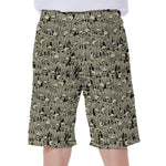 Scary Skeleton Pattern Print Men's Beach Shorts