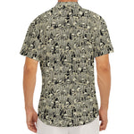 Scary Skeleton Pattern Print Men's Deep V-Neck Shirt