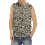 Scary Skeleton Pattern Print Men's Fitness Tank Top