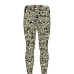 Scary Skeleton Pattern Print Men's leggings