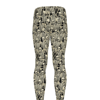 Scary Skeleton Pattern Print Men's leggings
