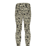 Scary Skeleton Pattern Print Men's leggings