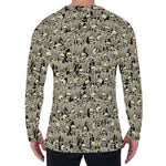 Scary Skeleton Pattern Print Men's Long Sleeve T-Shirt