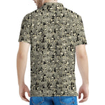 Scary Skeleton Pattern Print Men's Polo Shirt