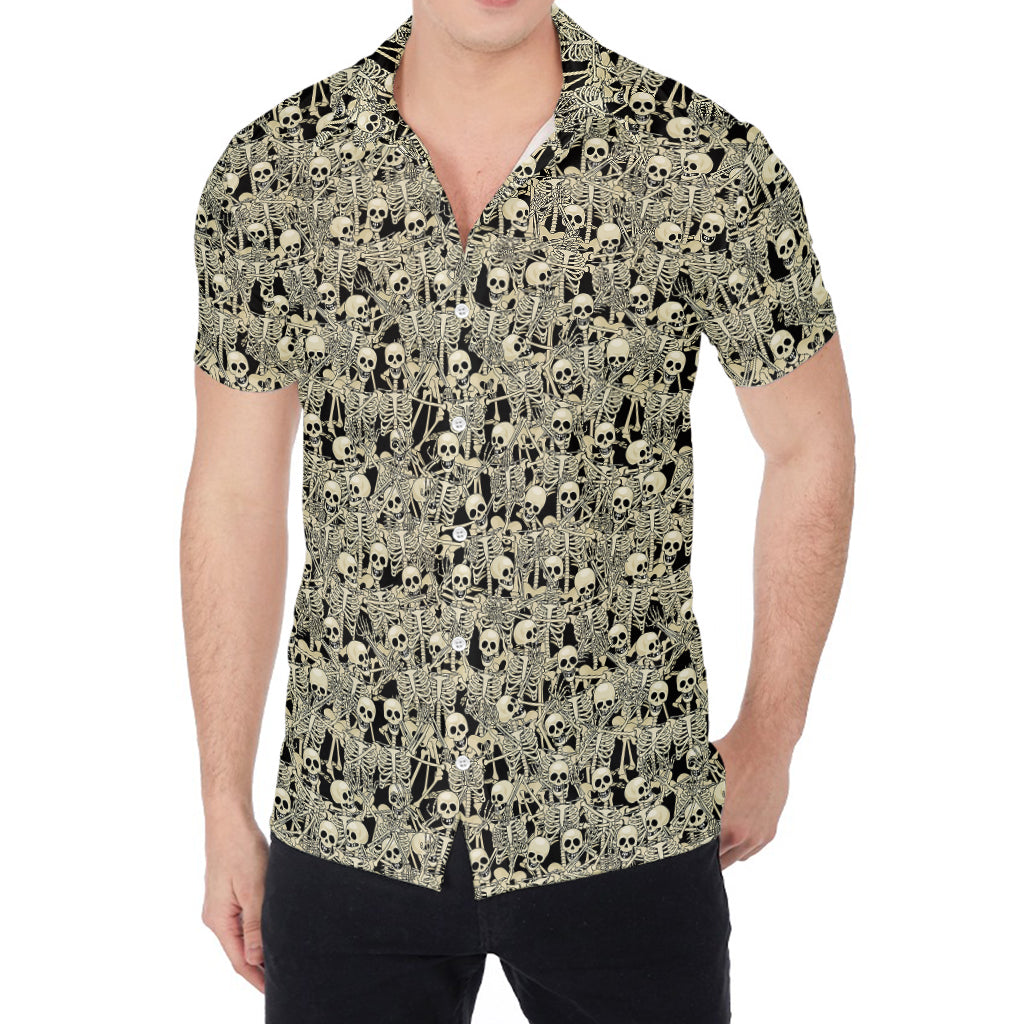 Scary Skeleton Pattern Print Men's Shirt
